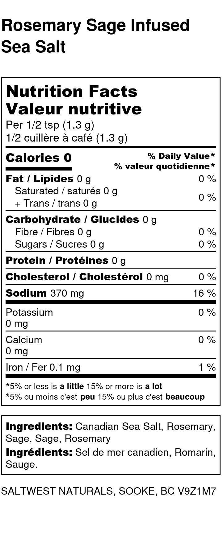 Rosemary Sage Infused Sea Salt